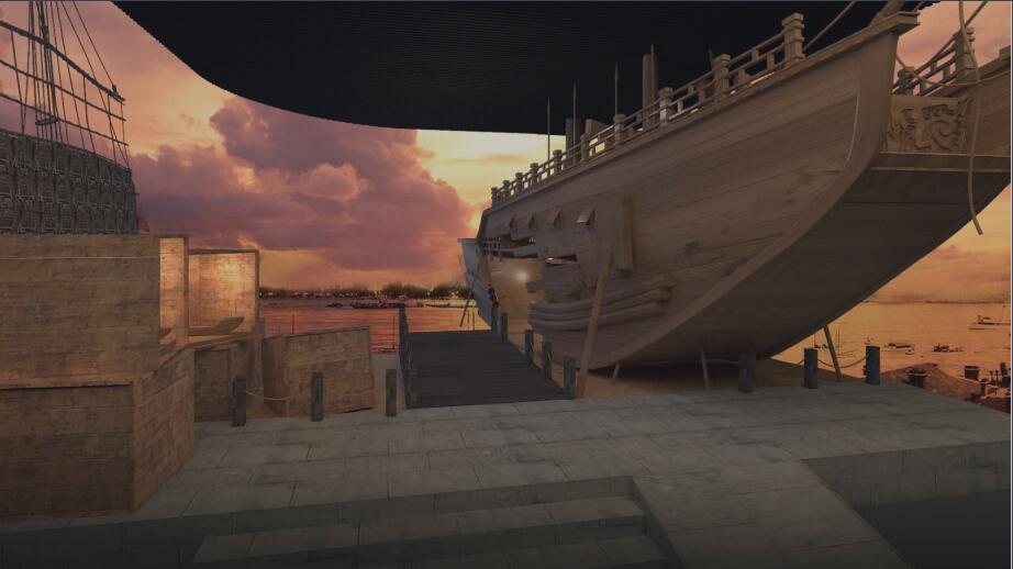 上?？h700年數字博物館設計效果圖-弧幕投影